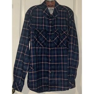 Zero Foxtrot Zero Flannel Jack Soft Brush Plaid Button Down Men's Large